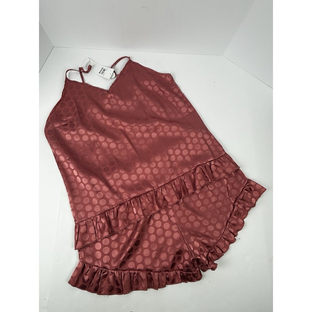 Marilyn Monroe Rose Polkadot Cami Ruffled Short Sleep Set Size M NWT